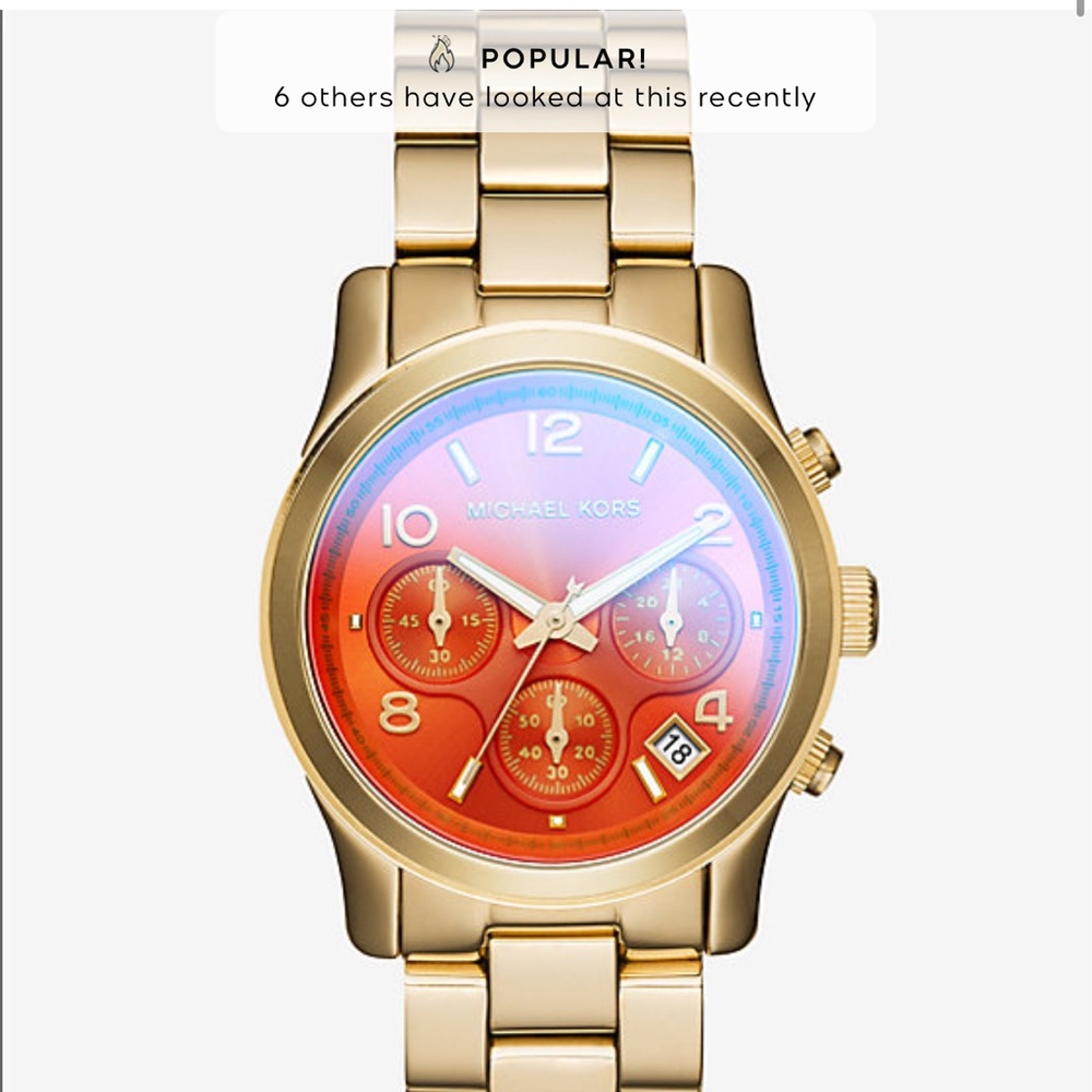 Michael Kors Gold Watch with Red Dial